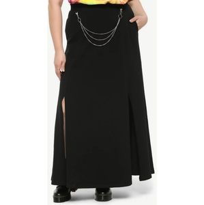 Hot Topic Size 4 Black Double Slit Maxi Skirt